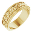 14K Yellow Gold 7 mm Double Stepped-Edge Sculptural Flat Band Size 11