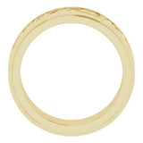 14K Yellow Gold 7 mm Double Stepped-Edge Sculptural Flat Band Size 9