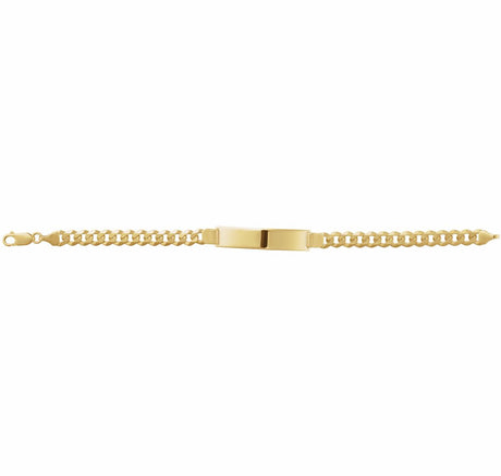 14K Yellow Gold Curb Identification 9" Bracelet