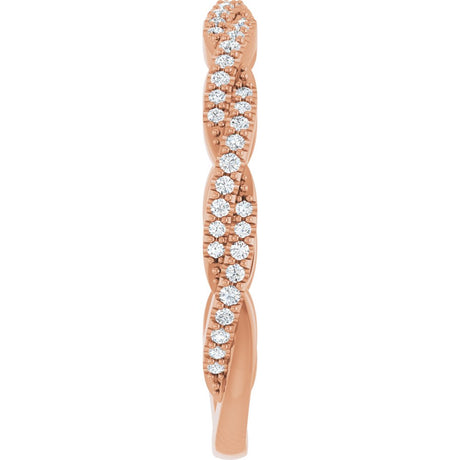 14K Rose 1/6 CTW Natural Diamond Anniversary Band