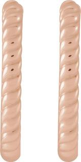 14K Rose Elongated Oval 20 mm Rope Hoop Earrings