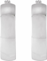 14K White Gold 20 mm Tube Hoop Earrings