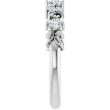 14K White Gold 1/4 CTW Lab-Grown Diamond Floral Inspired Anniversary Band
