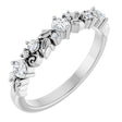 14K White Gold 1/4 CTW Lab-Grown Diamond Floral Inspired Anniversary Band