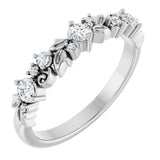 14K White Gold 1/4 CTW Lab-Grown Diamond Floral Inspired Anniversary Band