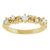14K Yellow Gold 1/4 CTW Natural Diamond Floral Inspired Anniversary Band