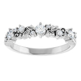 14K White Gold 1/4 CTW Lab-Grown Diamond Floral Inspired Anniversary Band