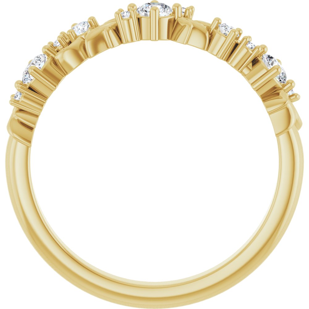 14K Yellow Gold 1/4 CTW Natural Diamond Floral Inspired Anniversary Band