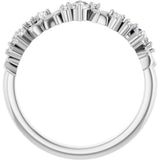 14K White Gold 1/4 CTW Lab-Grown Diamond Floral Inspired Anniversary Band