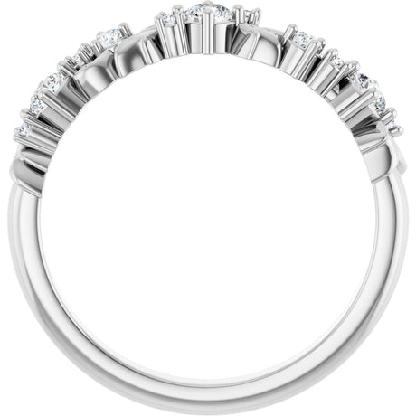 14K White Gold 1/4 CTW Lab-Grown Diamond Floral Inspired Anniversary Band