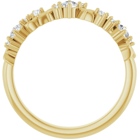 14K Yellow Gold 1/4 CTW Natural Diamond Floral Inspired Anniversary Band