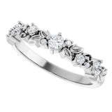 14K White Gold 1/4 CTW Lab-Grown Diamond Floral Inspired Anniversary Band