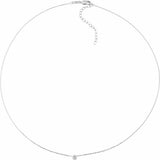 14K White 1/4 CTW Natural Diamond Ultra-Lightweight 16-18" Necklace