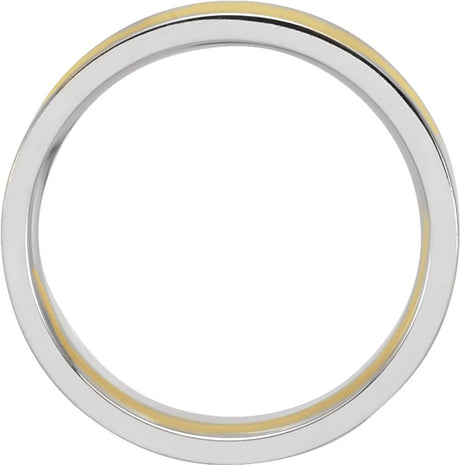 14K White/Yellow 6 mm Flat Band with Satin Finish Size 8.5