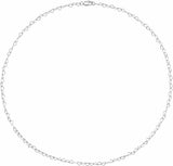 Sterling Silver 3.2 mm Heart 16" Chain