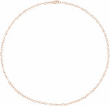14K Rose Gold 3.2 mm Heart 16" Chain