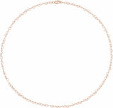14K Rose Gold 3.2 mm Heart 16" Chain