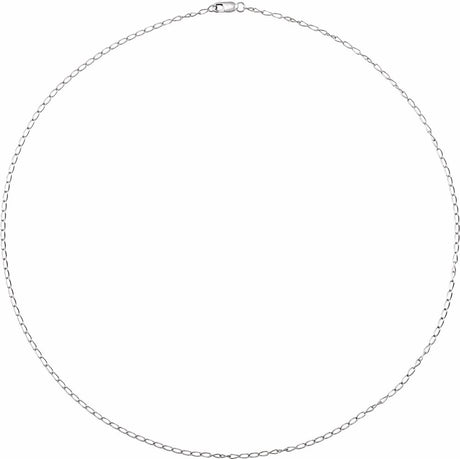 14K White Gold 1.6 mm Elongated Curb 18" Chain