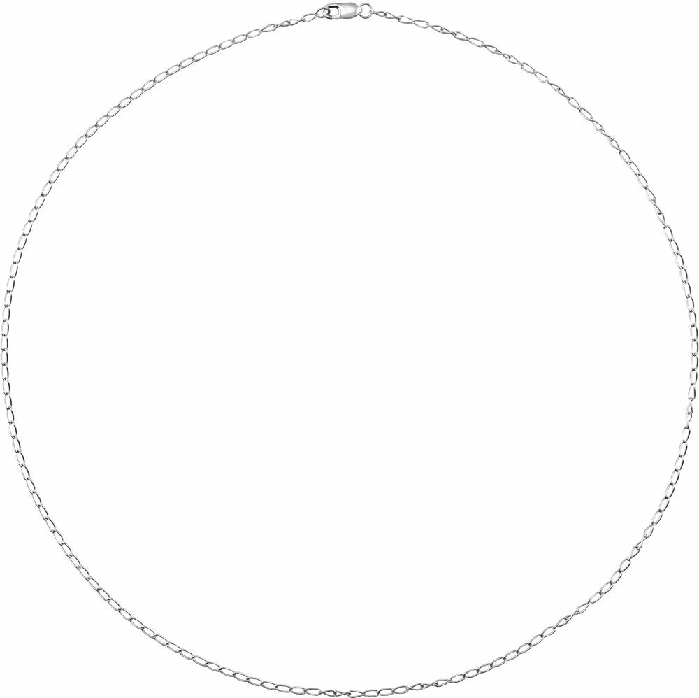Sterling Silver 1.6 mm Elongated Curb 20" Chain