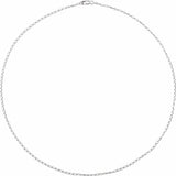 Sterling Silver 1.6 mm Elongated Curb 20" Chain