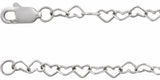 Sterling Silver 3.2 mm Heart 20" Chain