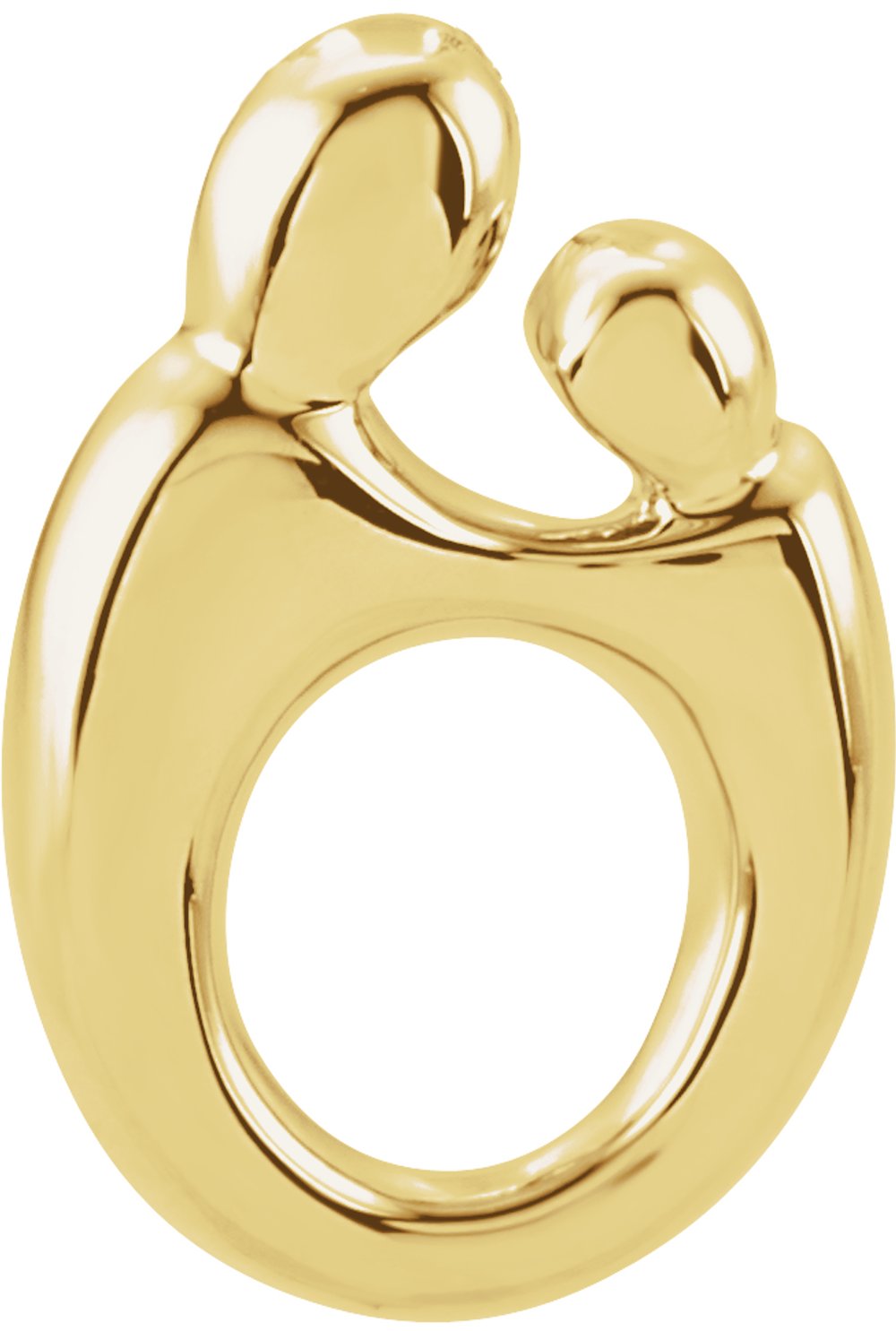 14K Yellow 14.5x9.8 mm Mother and Child® Slide Pendant