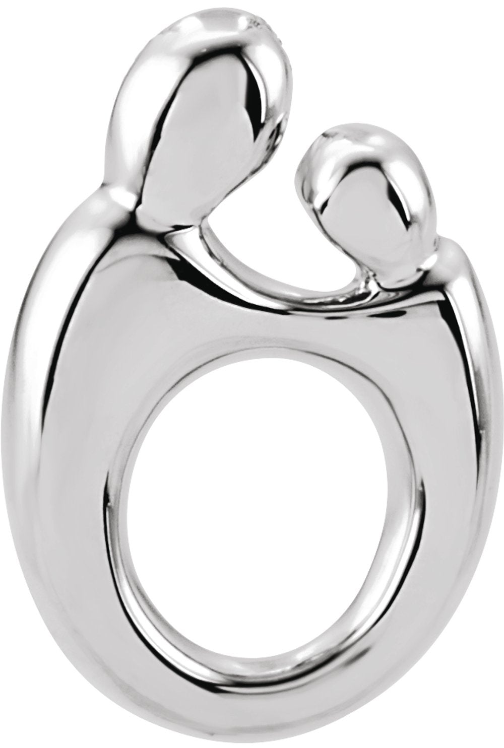 14K White Mother and Child® Slide Pendant