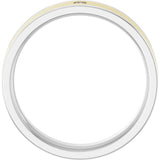 14K White/Yellow .03 CT Natural Diamond Flat Band