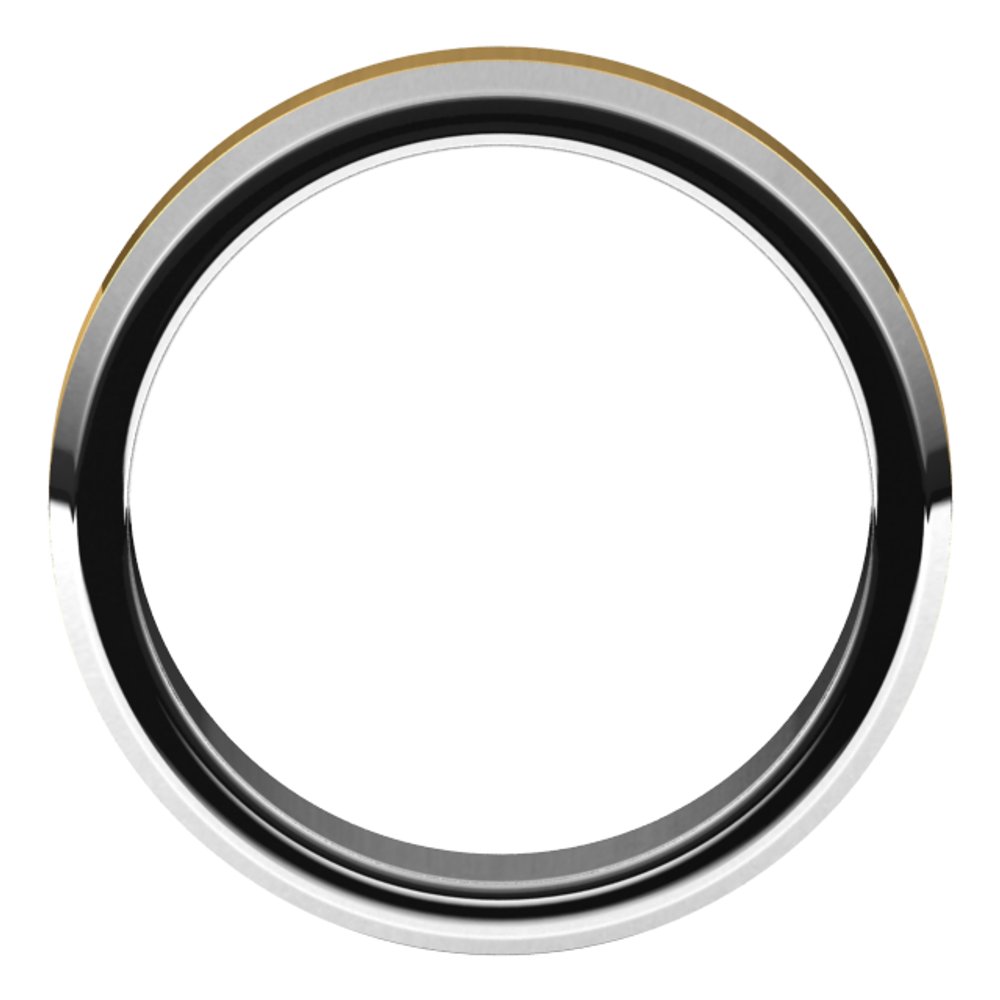 14K White/Yellow 5 mm Beveled-Edge Flat Band Size 10