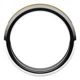 14K White/Yellow 5 mm Beveled-Edge Flat Band Size 10