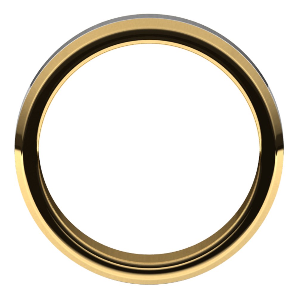 14K Yellow/White 5 mm Beveled-Edge Flat Band Size 8.5