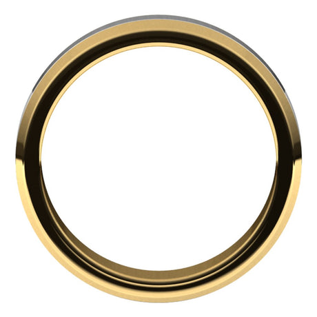 14K Yellow/White 5 mm Beveled-Edge Flat Band Size 8.5