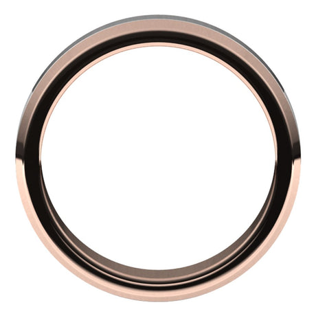 14K Rose/White 5 mm Beveled-Edge Flat Band Size 8.5
