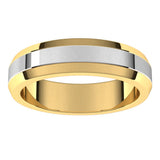 14K Yellow/White 5 mm Beveled-Edge Flat Band Size 8.5