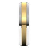 14K White/Yellow 5 mm Beveled-Edge Flat Band Size 10