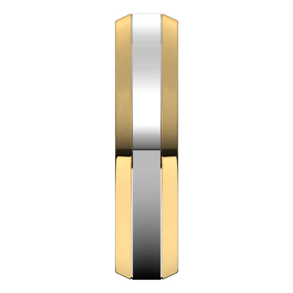 14K Yellow/White 5 mm Beveled Edge Band