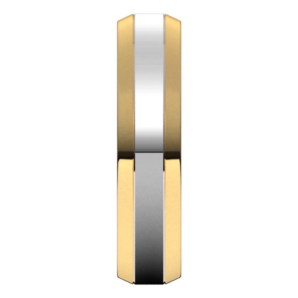 14K Yellow/White 5 mm Beveled-Edge Flat Band Size 8.5