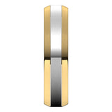 14K Yellow/White 5 mm Beveled-Edge Flat Band Size 8.5
