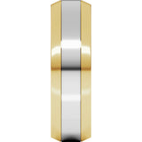 14K Yellow/White 6 mm Beveled-Edge Flat Band