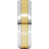 14K White/Yellow 6 mm Beveled Edge Band