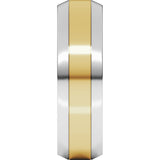 14K White/Yellow 6 mm Beveled-Edge Flat Band