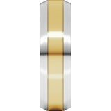 14K White/Yellow 6 mm Beveled-Edge Flat Band Size 11