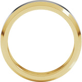 14K Yellow/White 6 mm Beveled Edge Band Size 8