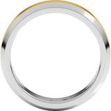 14K White/Yellow 6 mm Beveled Edge Band Size 5.5