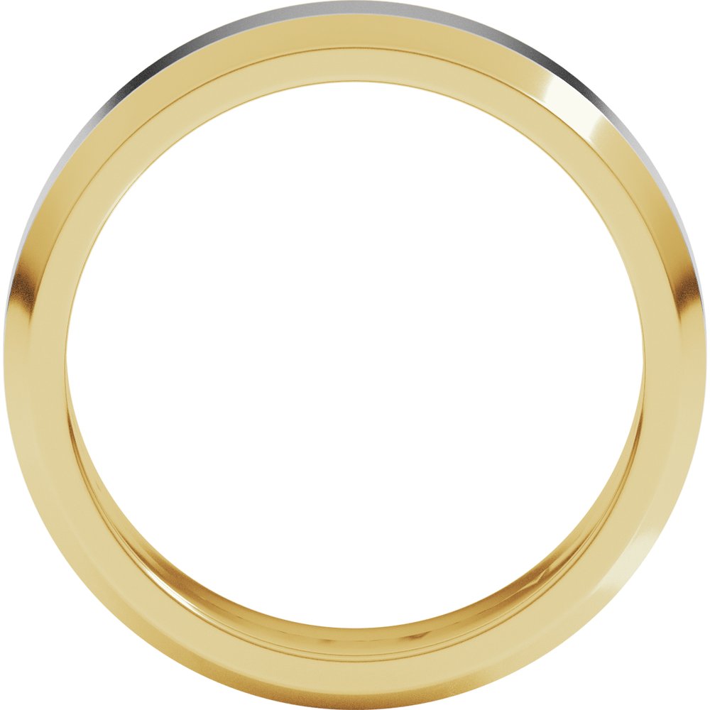 14K Yellow/White 6 mm Beveled-Edge Flat Band