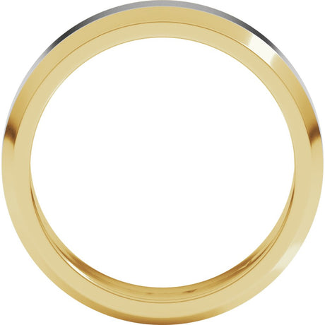 14K Yellow/White 6 mm Beveled Edge Band Size 8