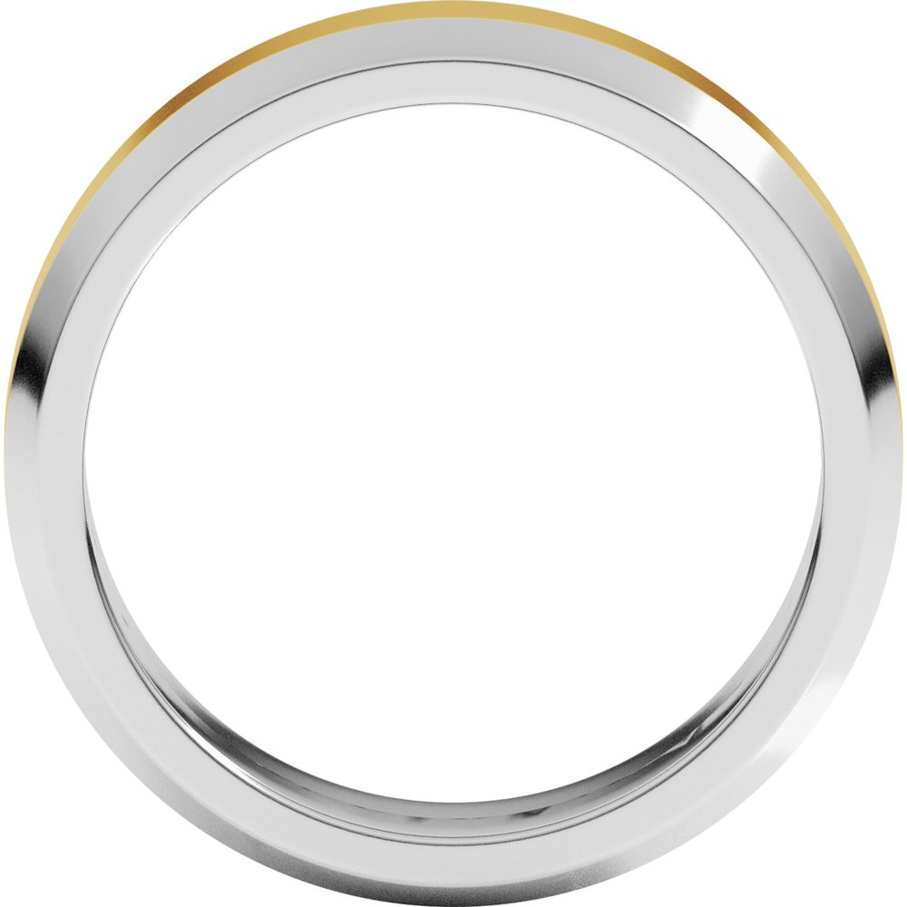 14K White/Yellow 6 mm Beveled-Edge Flat Band