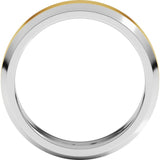 14K White/Yellow 6 mm Beveled-Edge Flat Band