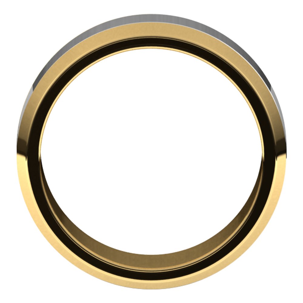 14K Yellow/White 8 mm Beveled-Edge Flat Band Size 12.5