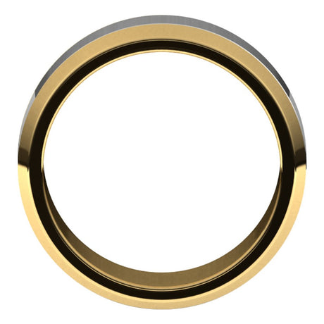 14K Yellow/White 8 mm Beveled-Edge Flat Band Size 12.5
